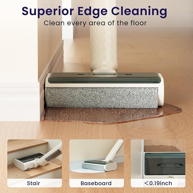 Lefant Cordless Wet Dry Vacuum Mop,Vacuum Cleaner for Home with 60 Mins Runtime,180° Lay-Flat,2 Adjustable Cleaning Modes,Anti-Tangle,Lightweight Stick Vacuum for Carpet,Pet Hair,Hardwood Floor LS100