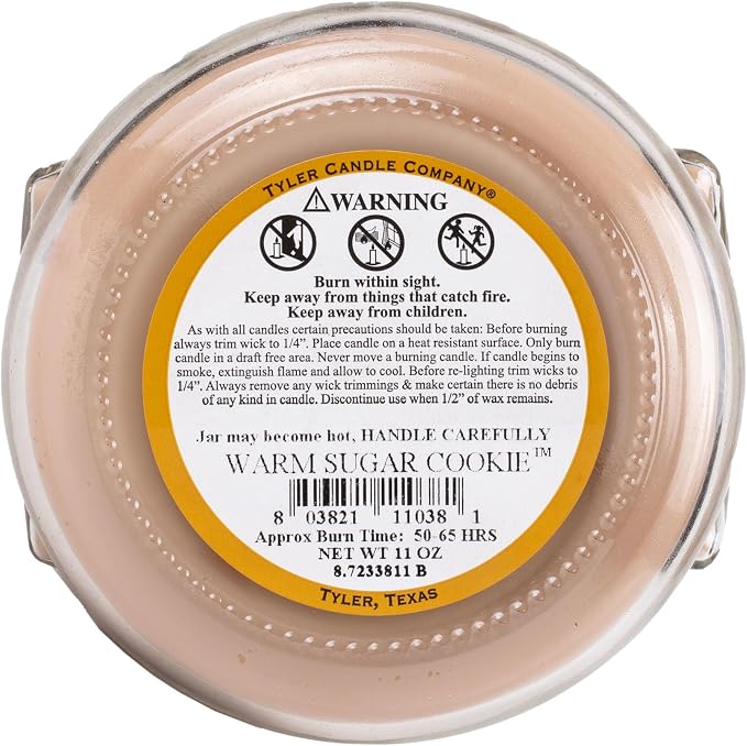 Tyler Candle Company 11038 Warm Sugar Cookie 11 Ounce Scented Jar Candle for Home or Office, Pack of 2