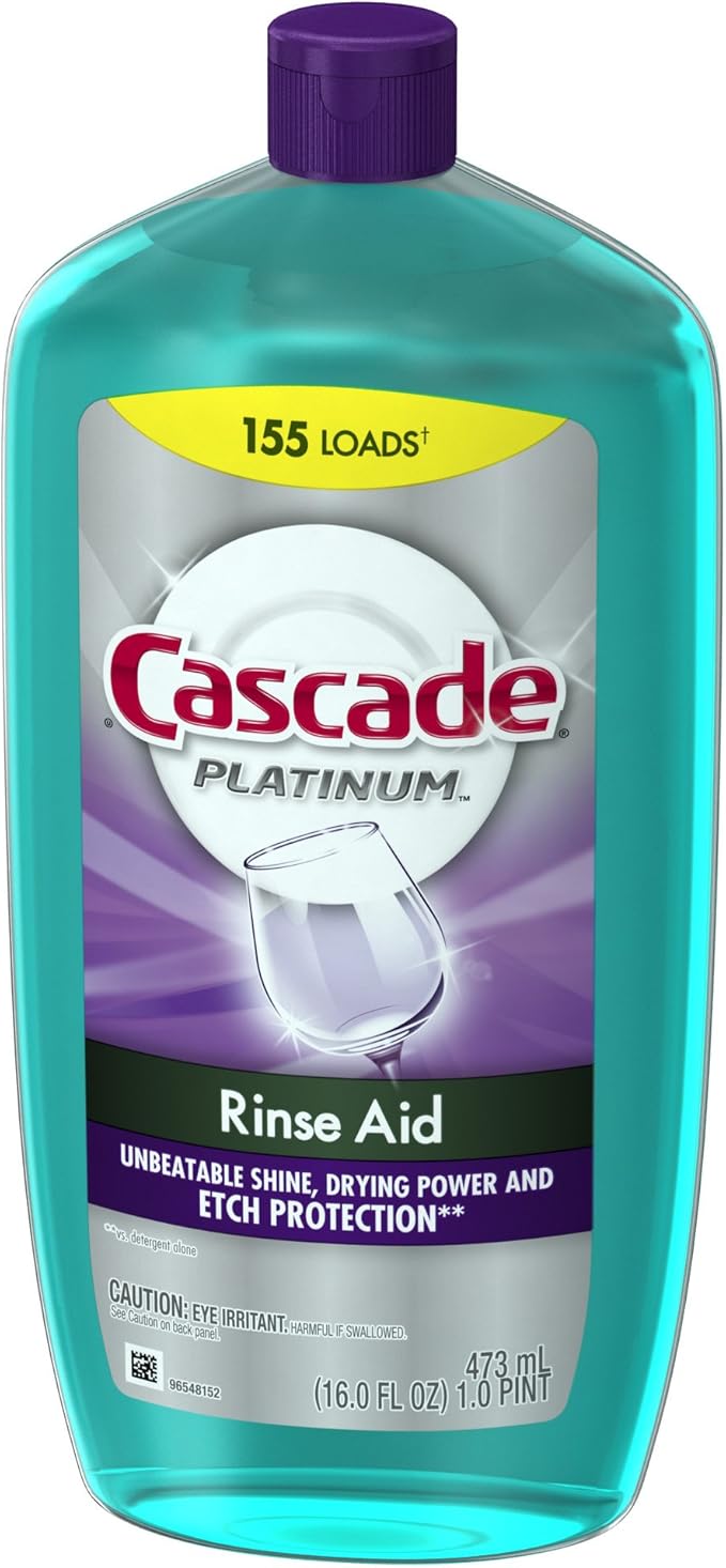 Cascade Rinse Aid Platinum Dishwasher Agent, Regular, 16 Fluid Ounce (Pack of 6)