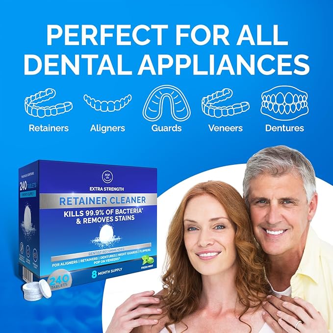 Aligner & Retainer Cleaner Fresh Foam | Retainer Cleaner Tablets for Invisalign FSA HSA Approved for Ultrasonic Cleaners 8-Month Supply | Bundle