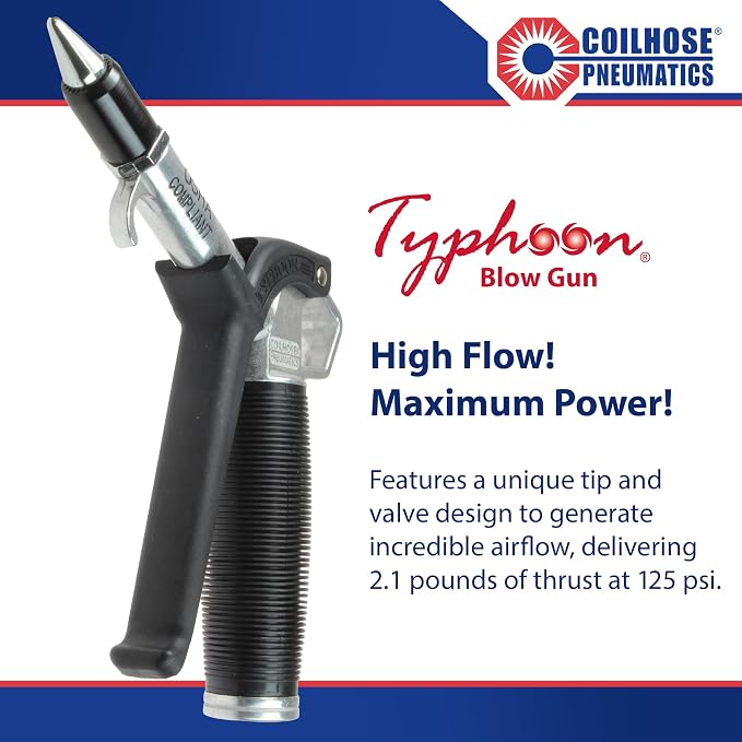Coilhose Typhoon High Volume Blow Gun (1/4-Inch NPT with High Flow Tip (2 Pack))