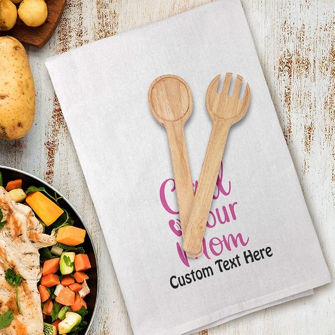 Style In Print Custom Mother's Day Decor Flour Kitchen Towels Call Your Mom Cleaning Supplies Dish Personalized Text Here