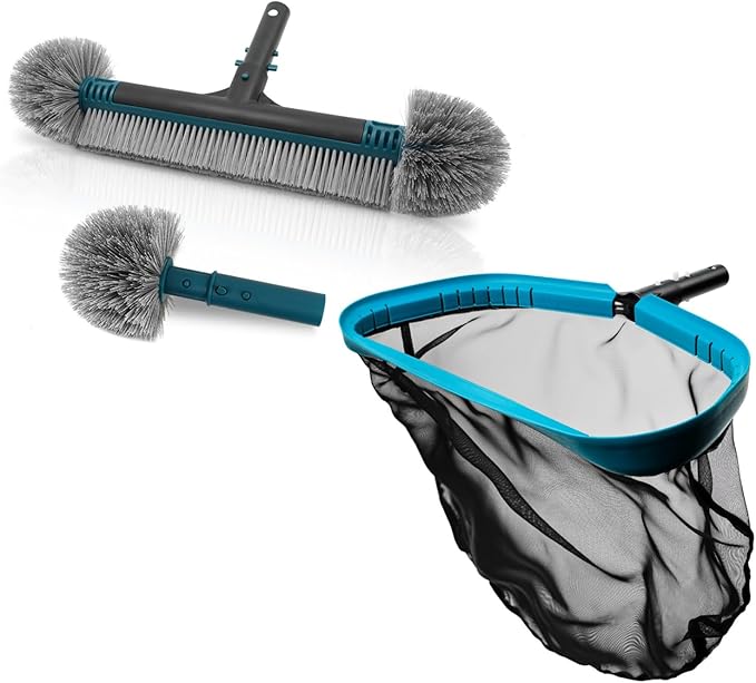 POOLWHALE 17.5" Pool Net with 20" Pool Brush