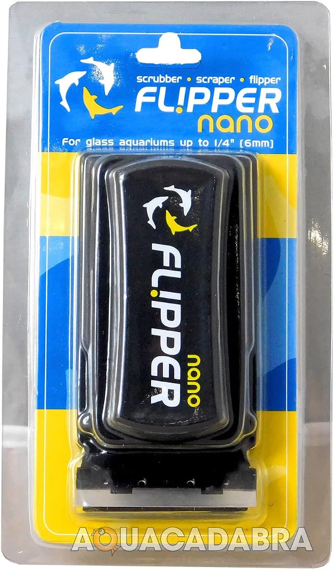 Flipper Cleaner Float - 2-in-1 Floating Magnetic Aquarium Glass Cleaner - Fish Tank Cleaner - Scrubber & Scraper Aquarium Cleaning Tools - Floating Fish Tank Cleaner, Nano