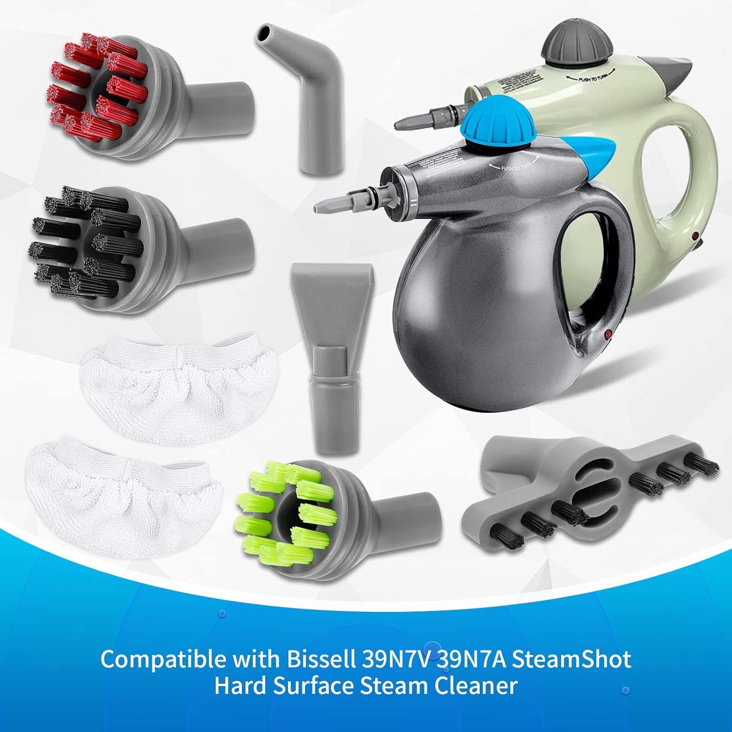 KEEPOW Steam Shot Attachments Compatible with Bissell SteamShot Hard Surface Steam Cleaner 39N7V 39N7A 2994B, Replacement Parts Accessories (8 Pack)