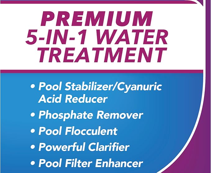 Robelle 5-Pounds Premium 5-in-1 Pool Water Treatment, Cyanuric Acid Reducer, Phosphate Remover, Made in USA