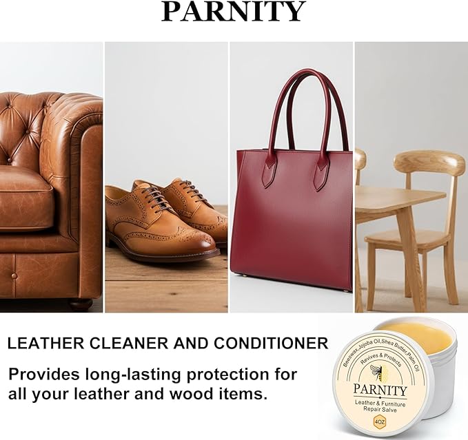 Leather & Furniture Repair Salve,Conditioner for Couches Purse Bag Car Seat,Polisher Moisturizer and Restorer Leather Wood and Vinyl,Prevent Cracking or Fading
