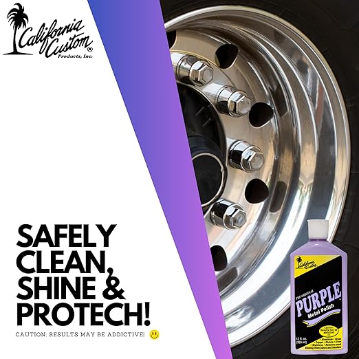 CALIFORNIA CUSTOM Products – The Original Purple Metal Polish, No Silicone, Body Shop Safe, Great for Aluminum, Brass, Copper, Chrome, Silver, Stainless and Gold, Made in The USA (3)