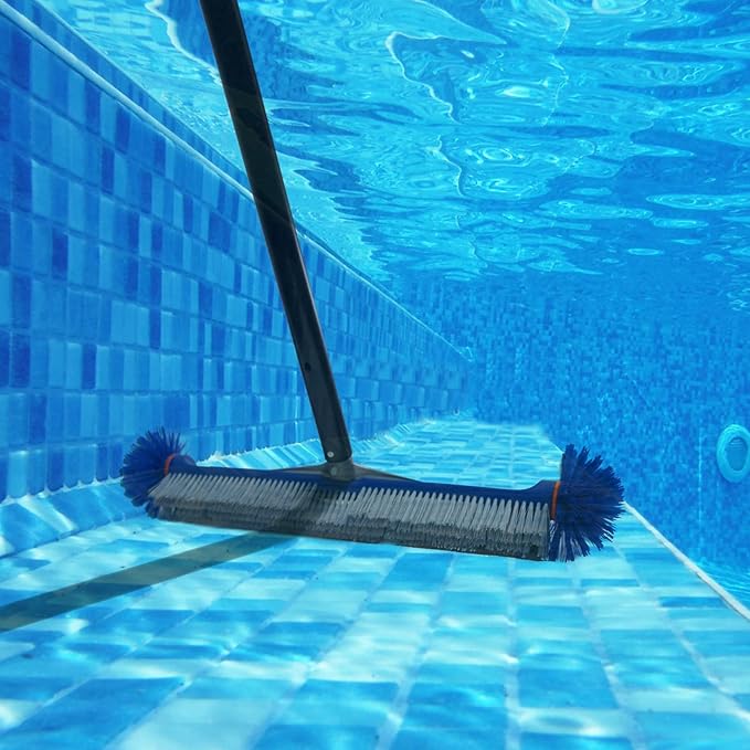 Poolvio Pool Skimmer Net with Telescopic Pole and Pool Brush