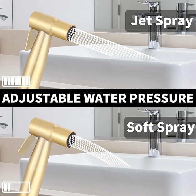 Handheld Bidet Sprayer for Toilet, Brass Jet Spray for Feminine & Baby Wash | Brass bidet sprayer, pressurized jet spray for feminine wash, baby care & toilet cleaning, easy install with all accessories