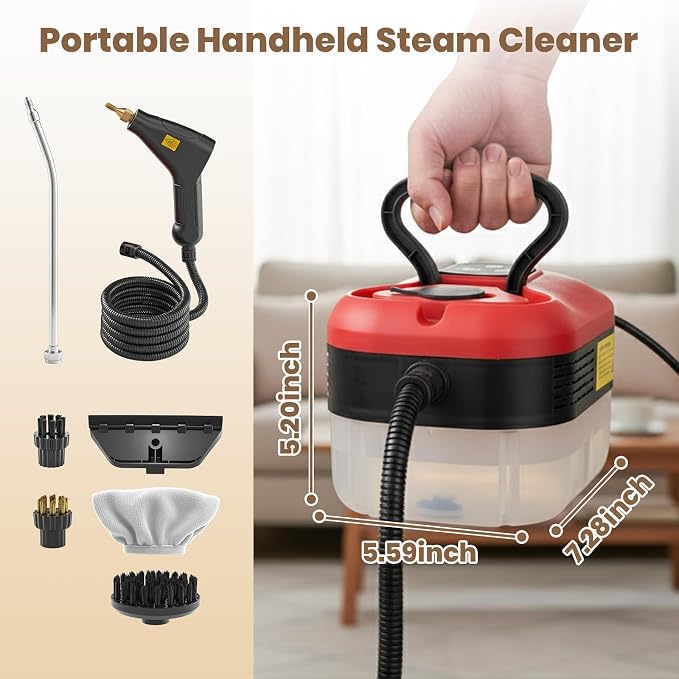 Saker Handheld Steam Cleaner for Home,6-Level Adjustable Steamer for Cleaning,Portable Steam Cleaner,Steamer for Cleaning with 1200ML Water Tank,Suitable for Kitchen,Bathroom,Living Room