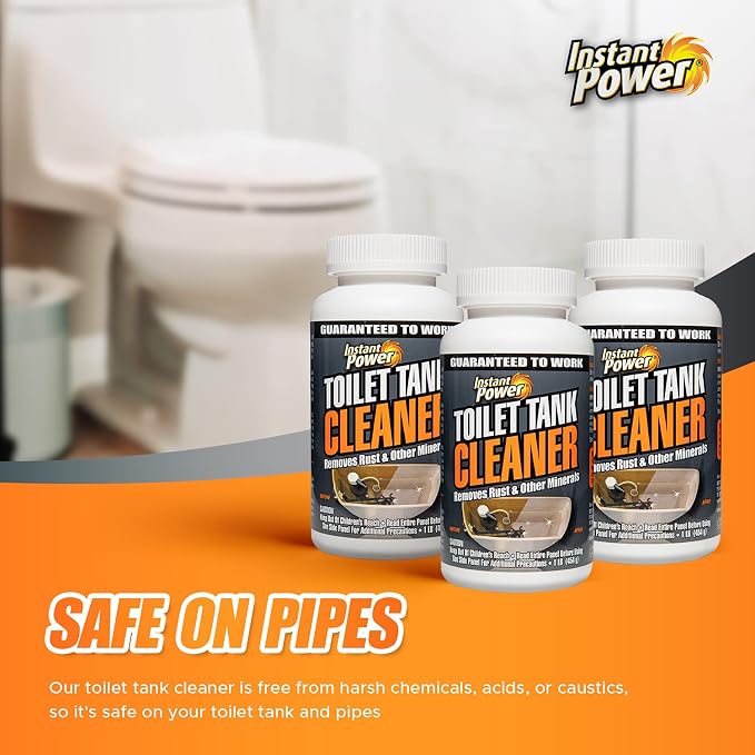 Instant Power Toilet Tank Cleaner - Bathroom Toilet Cleaning Powder, Removes Rust and Odors, No Scrubbing, Made in USA, Toilet Cleaner - 1 lb 6 Pack
