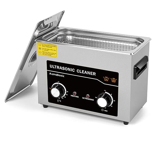 Commercial Ultrasound Cleaning Machine with Knob, 4L Professional Ultrasonic Cleaner, 40kHz with Heater and Timer for Tools, Jewelry, Watches, Glasses, Dentures, and Small Metal Parts