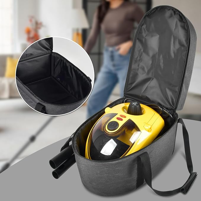 Bag for Wagner Spraytech 0282014 905e/915e/925e Portable Steam Cleaner, Foldable Handheld Steamer Storage Case for 18 Accessories Cleaning Brushes, Wallpaper Steam Plate with Pockets-Bag Only