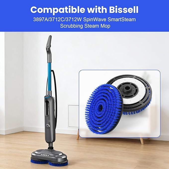 2 Pack New Upgrade Replacement Brush Heads for Bissell 3897A/3712C/3712W SpinWave SmartSteam Scrubbing Steam Mop, Professional Cleaning and Polishing, Deep Cleaning Hard Floors