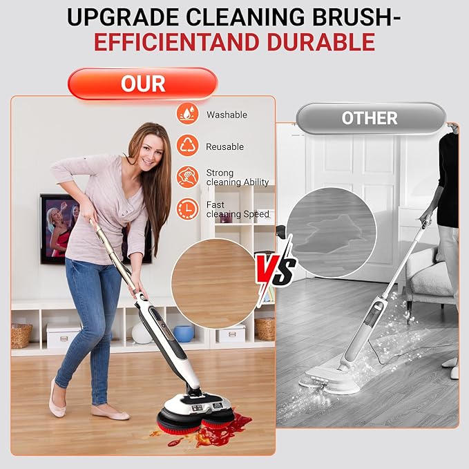 2PC S7001 Enhanced Replacement Brush Heads for Shark S8201/S7000 Series, for Deeper Cleaning of Hard Floors with Shark Steam Mops (Red)