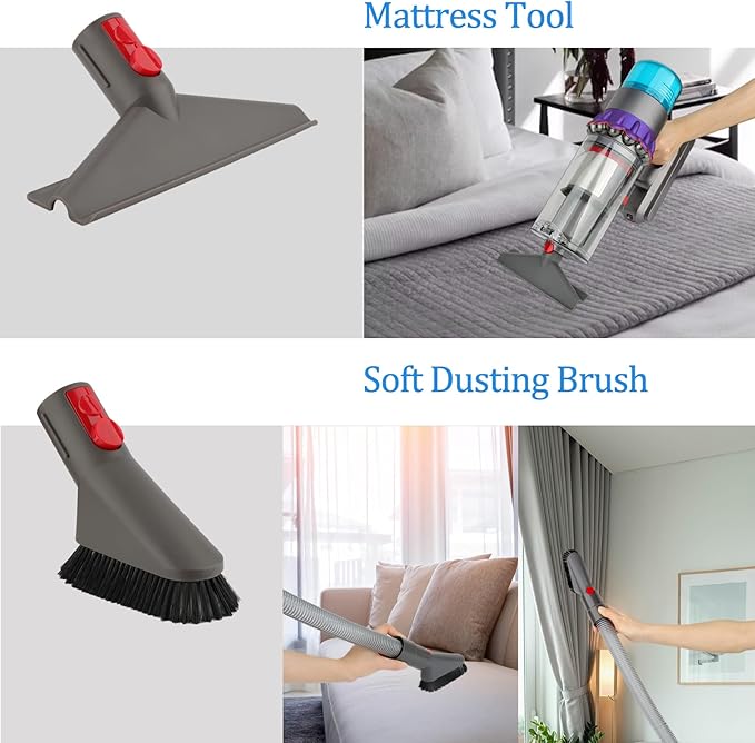 RTop Dryer Vent Cleaner Kit and Attachment Brush Bundle for Dyson Gen 5 V15 V12 V11 V10 V7 V8 Absolute Detect Cyclone Fluffy Mattress Outsize Vacuum Cleaner Accessories Kit Replacement Tools