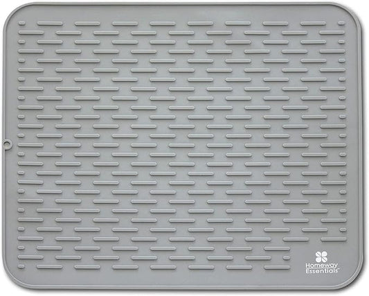 Silicone Dish Drying Mat - 30 x 24 - 3XL Large Dish Drying Mat, Counter top Mat, Dish Draining Mat, Sink Mat, Large Silicone Trivet (3XL, GREY)