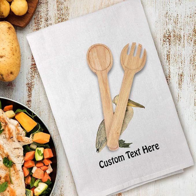 Style In Print Custom Decor Flour Kitchen Towels Pelican Vintage Look Animals Birds Animals Birds Cleaning Supplies Dish Towels Personalized Text Here