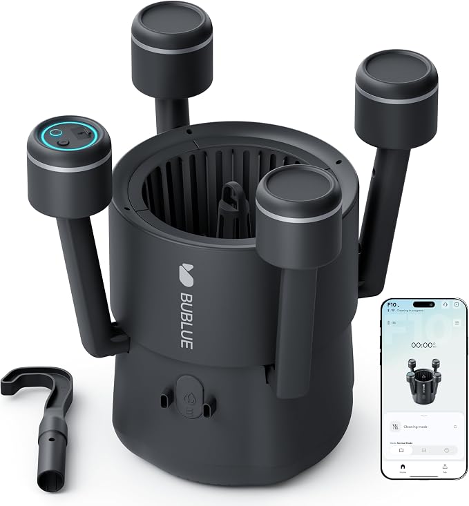 BUBLUE F10 Robotic Surface Skimmer, Pool Cleaner with Powerful Suction, Dual Motor, 5L Filter, Dual Cleaning Modes,App Control,One-Tap Docking, AI Navigation, Ideal for In-Ground & Above-Ground Pools
