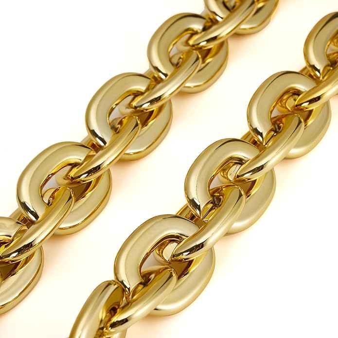 Passed colorfast test,Large Plastic Chain Necklace, 2 Pack / 4 Pack Optional,Hip-hop Rapper Big Chunky Fake Necklace , Super long Detachable, Non-fading Party Clothing Plastic Jewelry Necklace Decoration, Women and Men.