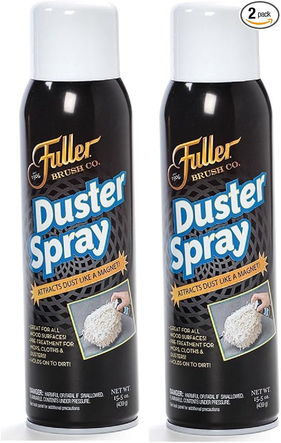 Fuller Brush Duster Spray – 15.5 oz Multi Surface Dust Removing Sprayer - Safe Household Cleaning for Floors, Furniture, Blinds & Car Interiors (Pack of 2)