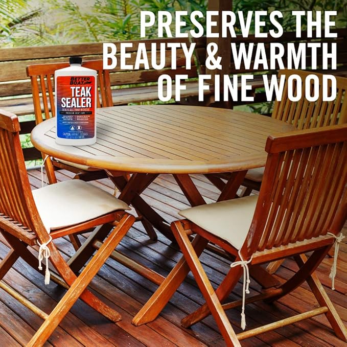 Better Boat Teak Cleaner and Brightener for Wood, Teak Oil or Sealer for Boats, Indoor Furniture, Shower Stools, and Outdoor Wood Furniture Restorer for Stains