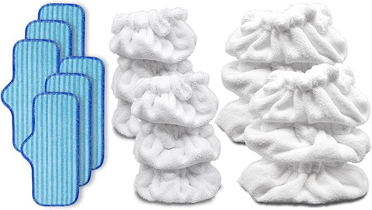 Small Triangle Bonnets + Steam Cleaner Pads + Large Rectangle Bonnets Compatible with Dupray Steam Cleaner