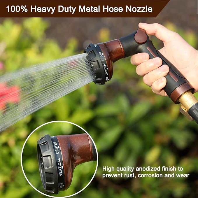 FANHAO 3 Piece Heavy Duty Gardening Tools + Garden Hose Nozzle