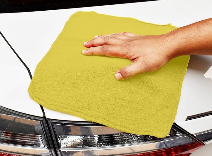 DAN RIVER Shop Towels, 50 Pack Commercial Use Yellow Terry Cloth Rags for Cleaning Cars & Household Surfaces – Well Absorbent, Reusable Cleaning Rags & Wash Clothes – Washable Towels