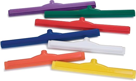SPARTA 4156714 Plastic Floor Squeegee, Shower Squeegee With Double Foam For Window, Glass, Shower Door, Floor, Windshield, 18 Inches, Blue, (Pack of 6)