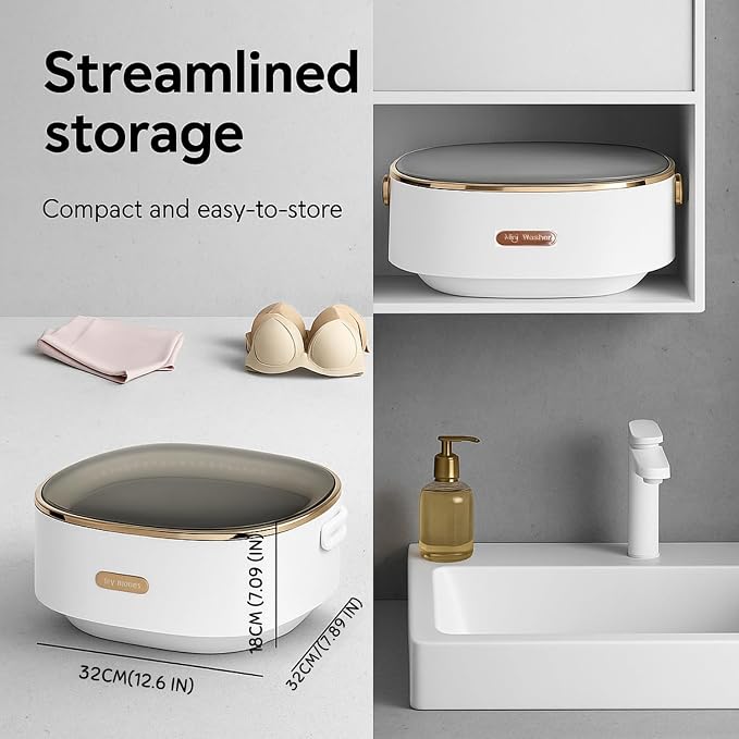 Portable Washing Machine, 17L / 4 Gal, Foldable Mini Washing Machine, Mini Portable Washer, Easy To Use, Quiet and User Friendly, Great for Dorms Small Apartments Travelling, 3 Modes