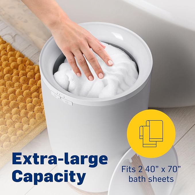 Live Fine Towel Warmer | Large Bucket Style Luxury Heater, Adjustable Timer, Auto Shut-Off | Fits Up to Two 40” x 70” Oversized Towels
