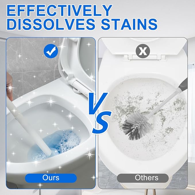100pcs Disposable Toilet Brush Head Refills Compatible With Clorox Toilet Cleaning System,Upgrade Fiber Cleaner Heads for Closestool .(not included brush rod)