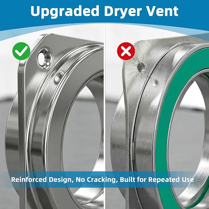 Upgrade Magnetic Dryer Vent Connector Kit, Quick Connection and Disconnection Strong Magnet Self-Alignment Airtight Seal Easy to Clean Includes 3.3 ft 4" Duct, 2 Clamps and 1 Screwdriver