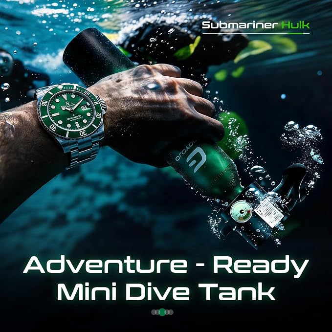 GOYOJO Mini Scuba Tank, Portable Diving Lung Air Tank with DOT Certified, Refillable Emergency Backup Pony Bottle for Snorkeling, Underwater Breathing, Training