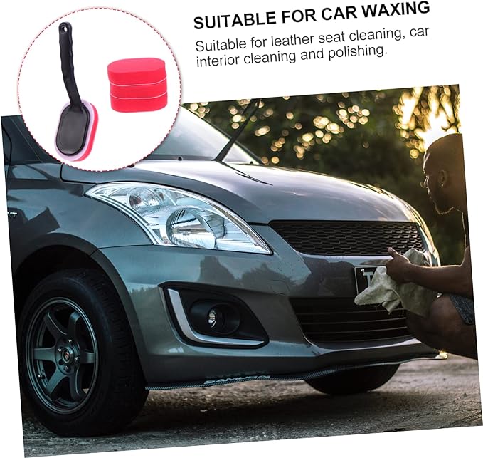 MAGICLULU 15pcs Car Detailing Brush Set Ergonomic Handle Tire Waxing Sponge Applicator for Wheel Cleaning and Maintenance Car Cleaning Tool for Tire Shine and Detailing