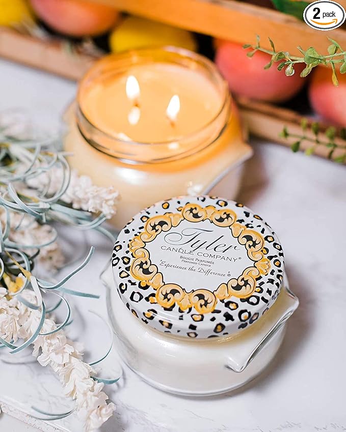 Tyler Candle Company French Market 22oz Candle, Pack of 2, Includes a Tyler Candle Company Match