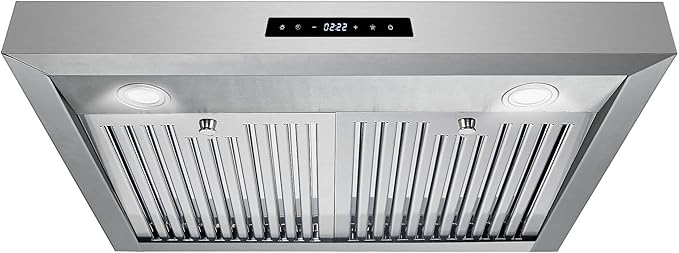 COSMO UMC30 30 in. Haven Collection 380 CFM Ducted Under Cabinet Range Hood, LED Lights, Touch Controls, Stainless Steel