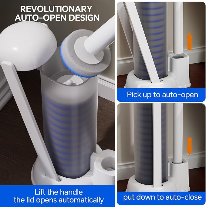 Disposable Toilet Brush, Toilet Cleaner, Toilet Brush (Including 54 Replacement Brush Heads) for deep Cleaning of Toilets, Toilet Brush and Brush Holder Set for maintaining Bathroom Hygiene.