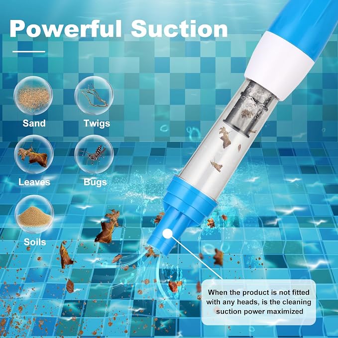4 in 1 Cordless Rechargeable Small Pool Vacuum spa hot tub 90 Mins Running Time, 12 Gallons/Min Powerful Suction 2026 new