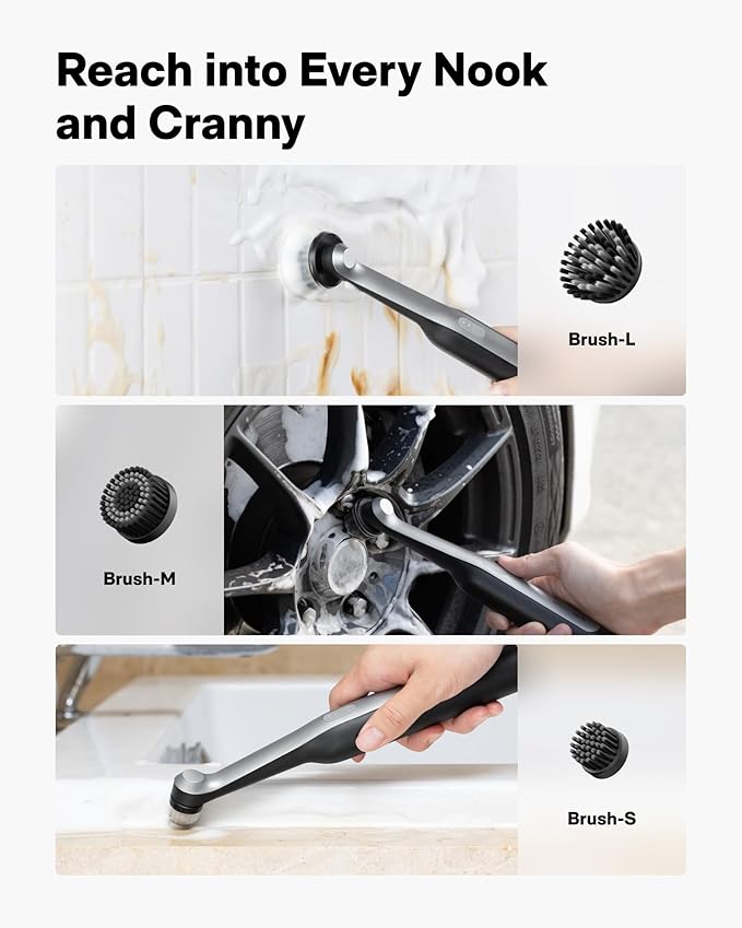 HOTO AutoCare Air Duster & Vacuum with Wand™ Cordless Spin Scrubber