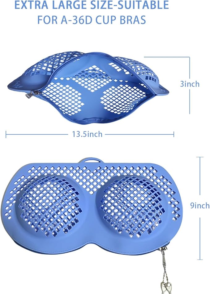 Silicone Bra Washing Bags for Laundry, Lingerie Laundry Mesh Bags, Keep Shape Delicate Wash Bra Bags Prevent Damage, Socks, Underwear, Protective Wash Bags with Lockable Zipper