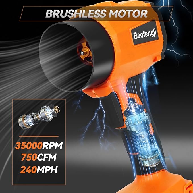 Cordless Leaf Blower Dust Cleaner Handheld Electric Air Duster Jet Dry Mini Blower Turbo Fan for Cars Computer Lawn Care, Patio Cleaning by 2PCS Batteries