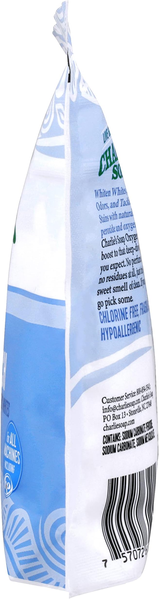 Charlie's Soap Oxygen Powered Bleach Powder, Color Safe For Clothes, Safe Bleach for White Clothes, An Unscented Fragrance Free Non Chlorine 1.3 lbs (2 Pack)
