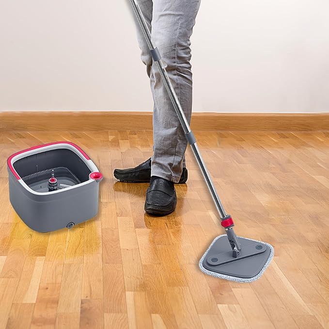 Square Spin Mop Deluxe with 4pc Mop Pads Bundle