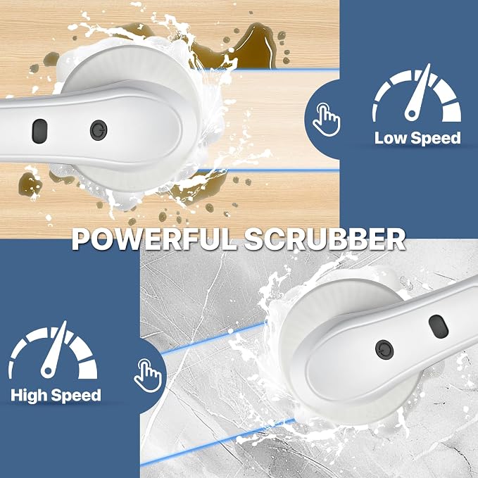 Electric Spin Scrubber Bathroom Cordless with 6 Replaceable Brush Heads