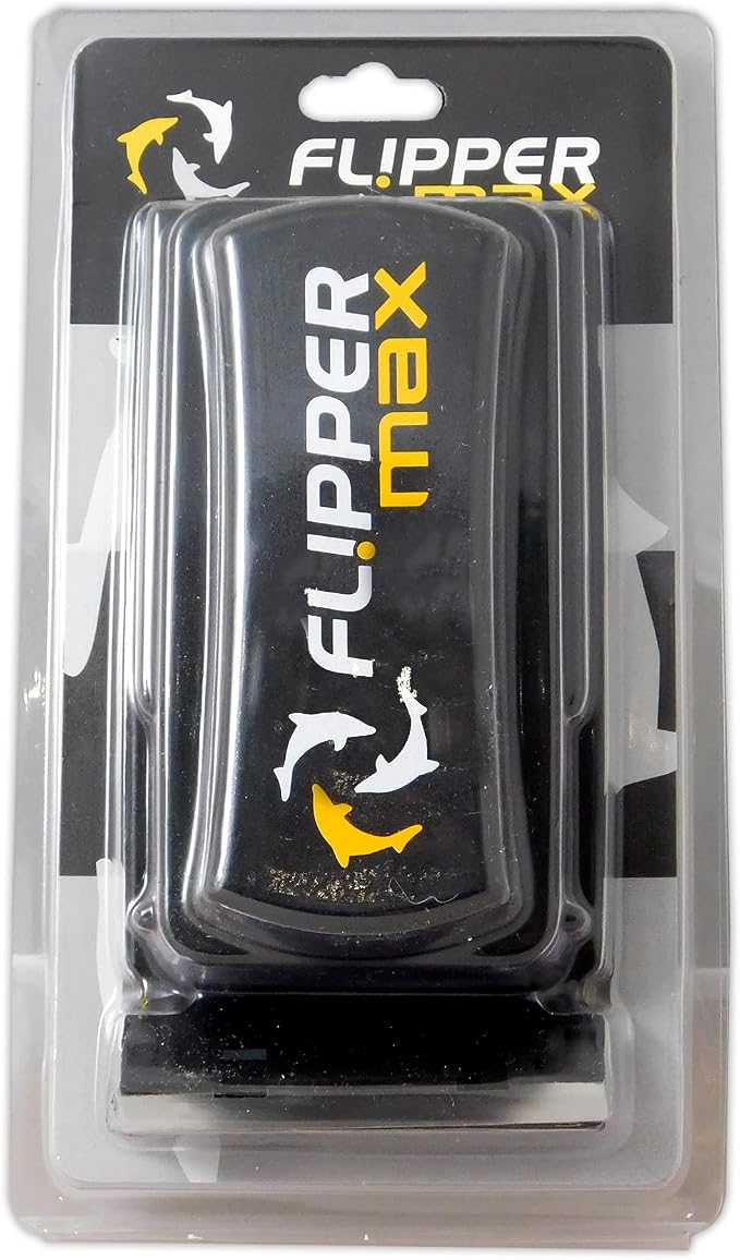 FL!PPER Flipper Cleaner Float - 2-in-1 Floating Magnetic Aquarium Glass Cleaner - Fish Tank Cleaner - Scrubber & Scraper Aquarium Cleaning Tools – Floating Fish Tank Cleaner, Max