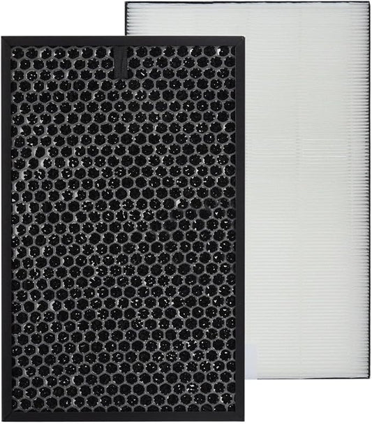 PUREBURG FXJ80UW Replacement Filter Set Compatible with Sharp FZ-J80HFU FZ-J80DFU Fits FXJ80UW FX-J80U-W Plasmacluster Air Purifier,H13 HEPA Active Carbon