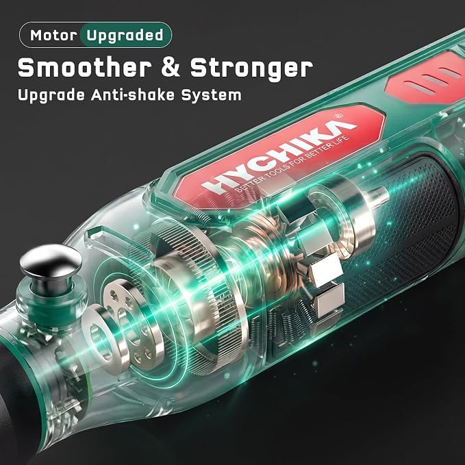 HYCHIKA Mini Cordless Rotary Tool Kit - 89PCS Accessories for Drilling, Sanding, Polishing, Engraving, 3.6V Multi Tool with Variable Speed, USB-C Charging, Ideal for DIY fine Work.